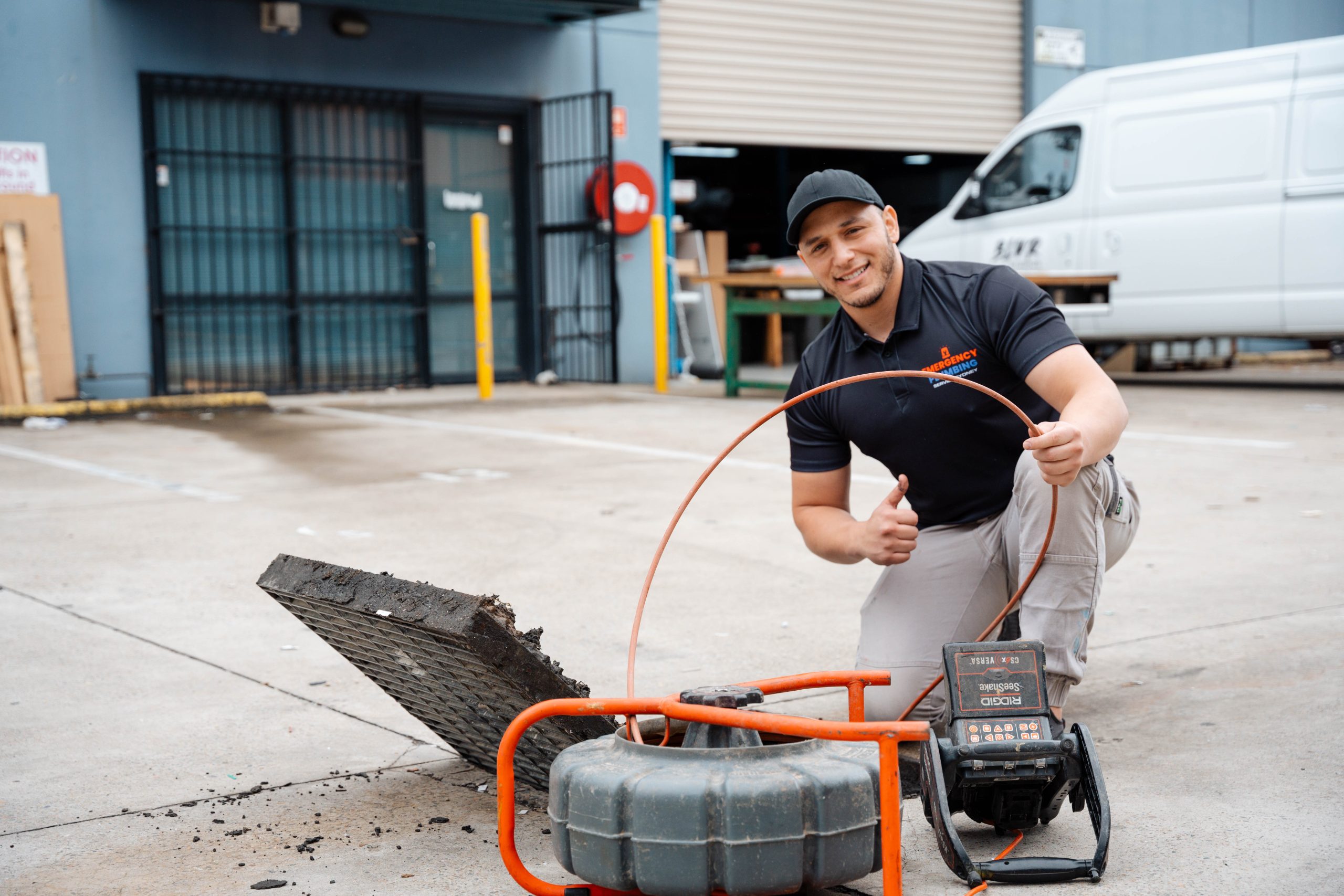 pipe-relining plumber doing his job